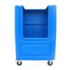 Bright blue bulk soiled linen trolley