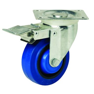 125mm Blue Rubber Swivel Brake Castor