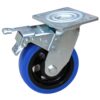 150mm Blue Rubber Swivel Brake Castor