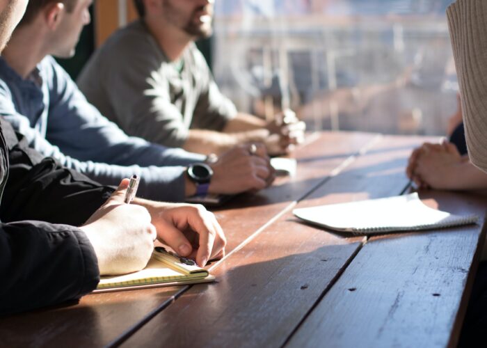 People sitting around a table